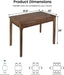 31.5" Solid Wood Dining Room Table, Rectangular Kitchen Real Wooden Table | 2 Person Modern Farmhouse Mid Century Fluted Design Furniture Desk for Home,Small Space,Apartment,Living Room Walnut