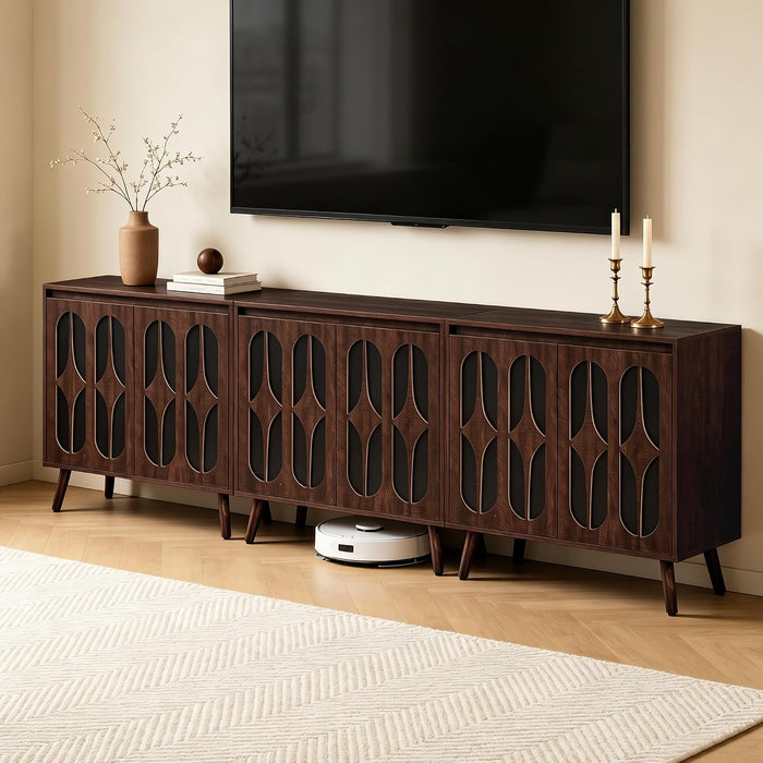 Walnut Finished Sideboard Cabinet 94.5 Inches Width