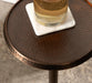 Sanzo Modern Pedestal Drink Table, 9 X 9 X 23, Bronze, Decorative End Table with Hammered Tabletop