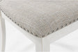 Robbinsdale Casual Upholstered Solid Wood Dining Chair with Nailhead Trim, Set of 2, White & Light Gray