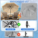 9 FT Solar Thatch Tiki Umbrella, Hawaiian Style Straw Umbrellas with Zinc Alloy Push Button Tilt, UPF 50+ Patio Umbrella,Outdoor Umbrella with 32 LED Lights for Beach, Pool,Garden
