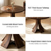 43.3" round Dining Table Set for 4 with Curved Solid Wood Frame