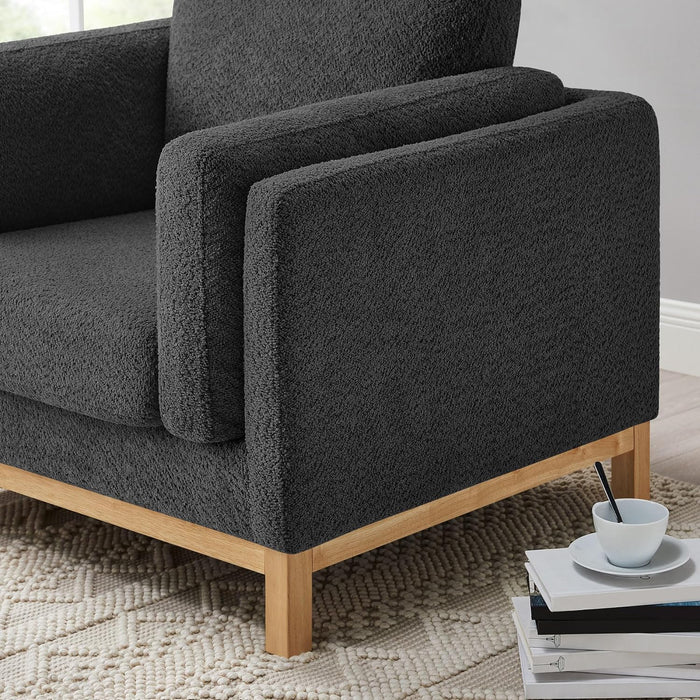 41.34" Oversized Accent Chair, Upholstered Armchair with Solid Wood Legs Living Room Chairs with Wide Armrest Pads, Reading Chair for Bedrooms, Apartments, Living Rooms, Offices（Dark Grey）