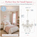 Small White 5-Light Crystal Chandelier, Modern Glass Chandelier Lighting Fixture, Small Chandelier for Bedroom, Dining Room, Living Room, Kitchen, Foyer, Girls Room Ceiling Light