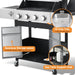 4 Burner Propane Gas Grill, 49,000 BTU Outdoor BBQ Grill with Cast Iron Grates & Griddle Combo, Large Cooking Area with Side Burner, Pullout Grease Tray, Portable for Backyard Patio