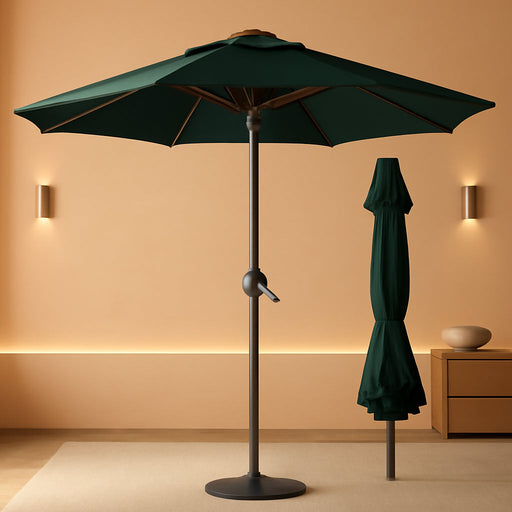10FT Patio Umbrella, Outdoor Umbrella with Push Button Tilt and Crank, 8 Sturdy Ribs, UV Protection & Waterproof Market Umbrella for Pool, Backyard, Beach,Deck