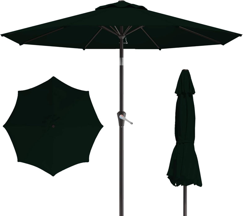 10FT Patio Umbrella, Outdoor Umbrella with Push Button Tilt and Crank, 8 Sturdy Ribs, UV Protection & Waterproof Market Umbrella for Pool, Backyard, Beach,Deck