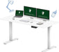 71 X 32 Inch Dual Motor Standing Desk, Computer Desk with Memory Controller, Home Office Desk with Splice Board (White Frame + 71" White Desktop, 2 Packages) - ShipItFurniture
