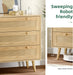 3 Drawer Rattan Dresser for Bedroom, Modern Wooden Dresser Chest with Handles for Bedroom, Hallway and Living Room, Wood Oak