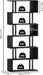 S Shaped Bookshelf, Modern Geometric Bookcase, 6-Tier Black Display Case Book Shelf
