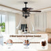 50 Inches Ceiling Fan with Lights Reversible Blades and Pull Chain Control