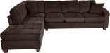 Emilio 2-Piece Reversible Sectional Sofa - Chocolate