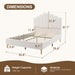 Full Size 57" Tall Boucle Bed Frame with Cloud Upholstered Headboard, Soft Bedframe with round Corners, Solid Wood Legs, No Box Spring Needed, Easy Assembly, White