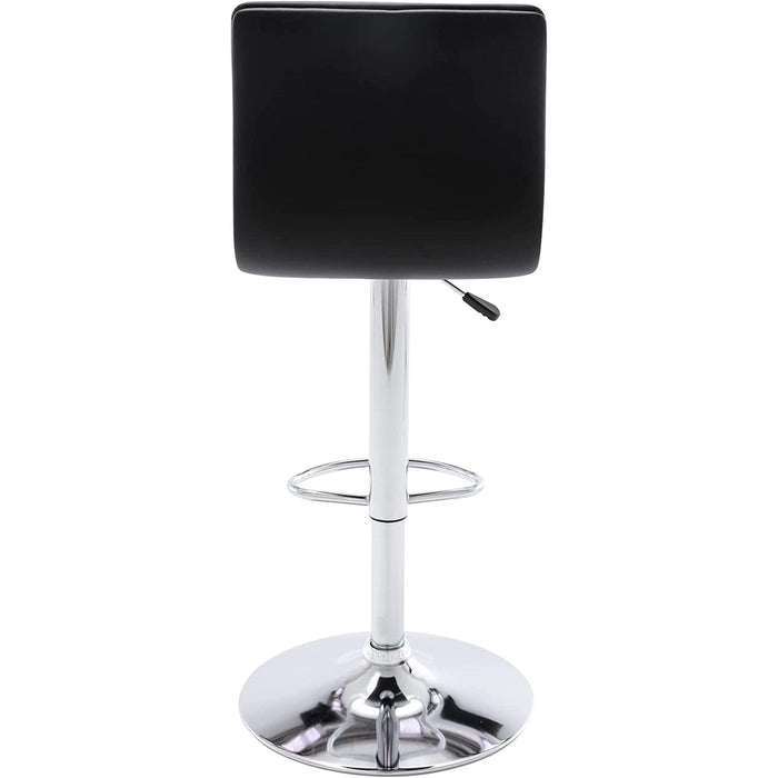 PU Leather Bar Stools Modern Square Adjustable Set of 2
