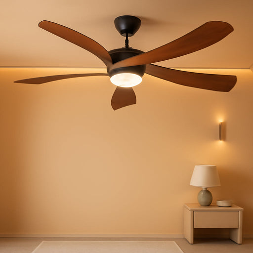 52" Smart Ceiling Fan, Indoor/Outdoor Ceiling Fans with Lights and Remote, Compatible with Alexa/Google/App, 3-Color Light 6-Speed Timing Reversible DC Motor for Bedroom Living Room Patio