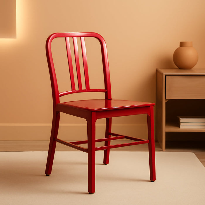 Commercial Grade Red Metal Indoor-Outdoor Chair