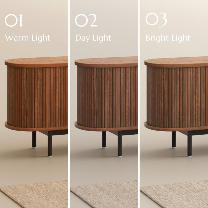 Fully-Assembled Mid Century Modern TV Stand for 75+ Inch TV, Sliding Door Entertainment Center with Storage, Wood TV Console, Media Console for Living Room Bedroom(Walnut, 94.49")