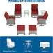 8-Piece Small Patio Furniture Set, Outdoor Swivel Rocking Chairs Set with Ottomans, Patio Bistro Set for Balcony, Deck, Porch, Red