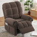 Power Recliner Chair,Electric Recline Sofa Chair for Adults with USB Port,Comfy Teddy Fleece Adjustable Cloud Sofa,Tool-Free Setup,Coffee Brown