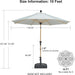 Patio Umbrella 10Ft Market Table round Push Button Tilt, Cream