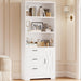 71In Tall BookshelfStorageUnit With Doors And Drawers