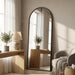 57"X18" Floor Mirror Full Length, Arched Full Length Mirror with Stand, Full Body Mirrors for Bedroom Living Room or Cloakroom Black