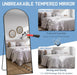 76"X34" Large Arched Floor Mirror Full Length with Stand, Black