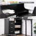 Fold Out Desk,Folding Desk with Storage,Lockable Drawers & Shelves, Built-In Power Outlet,Hidden Desk for Study and Home Office