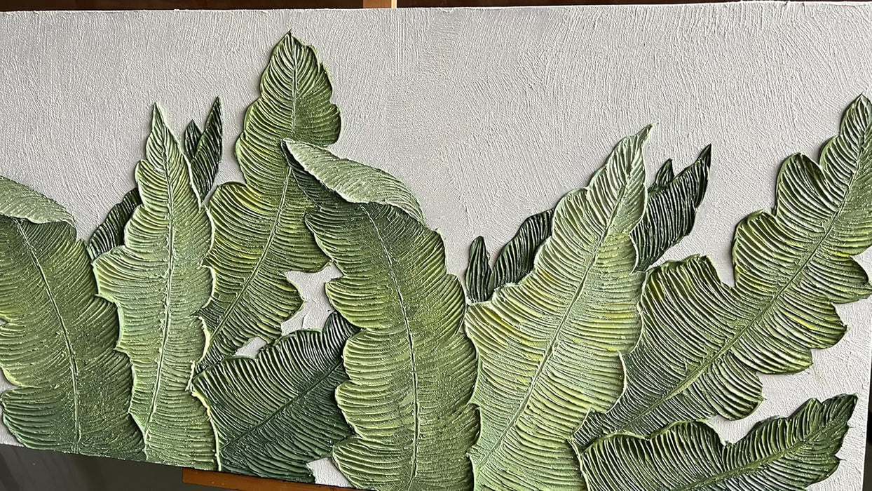 -Canvas Wall Art with 3D Hand Painted Textured Modern Large Oil Painting Contemprary Aesthetic Floral Pictures for Living Room Bedroom Dinningdecor (24X48Inch, YS170)