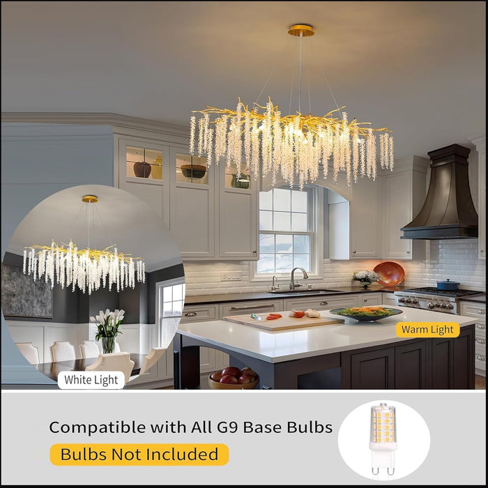 Golden Tree Branch CrystalChandelier 13 Light Pendant