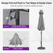 Market Table Umbrella 11.5 FT Business Semi Auto Lift, Gray