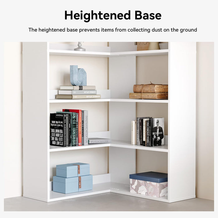 71.5" Tall L-Shaped Corner Bookshelf, 6-Tier 23.6" Wide Wooden Bookcase with Storage Organizer, Display Shelf for Home, Office, Living Room (23.6")