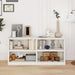 White Bookshelf Double Wide 64“ 2-Tier Bookcase 4 Cube Storage Organizer Wooden Bookcases for Bedroom and Home Office Decor Display
