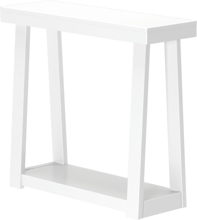 Solid Wood Console Table with Storage, 36 Inch, Sofa Table with Shelf, Narrow Entryway Table for Hallway, behind the Couch, Living Room, Foyer, Easy Assembly, White