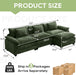 120Inch Green Modular Sectional Sofa Featuring Ottoman