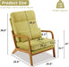 Green Corduroy Mid Century Accent Armchair Cushion