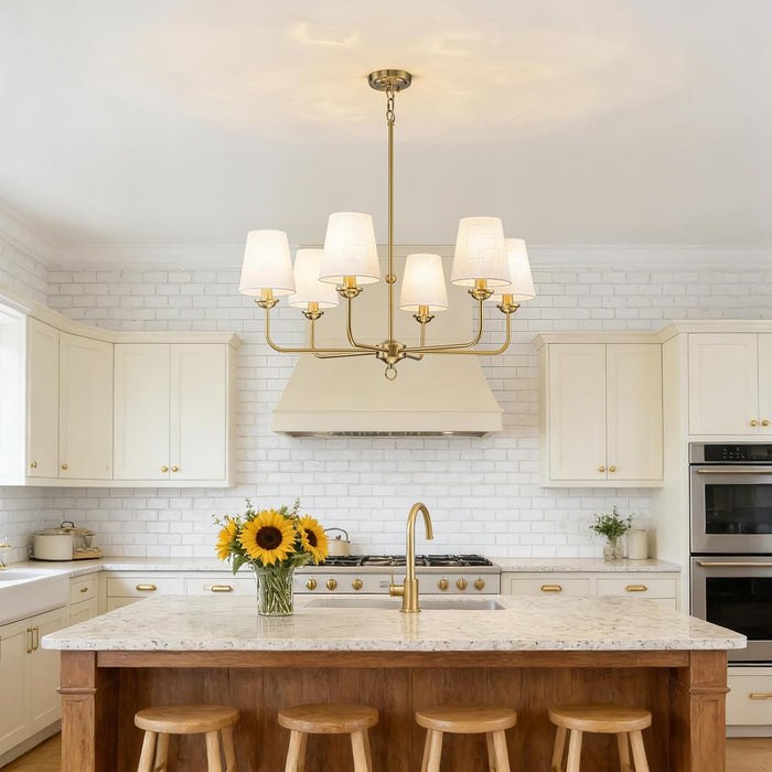 Elegant Brushed Gold Antique Chandelier With Shade