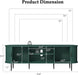 70" Modern TV Stand with Tambour Door for Tvs up to 80", Entertainment Center with Storage, Fluted Television Consoles for Home, Living Room, Green