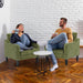 Olive Green Mid Century Modern Accent Chairs, Set of 2