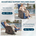 Zero Gravity Patio Swivel Recliner Chairs Set of 2 - Wicker Outdoor Lounge Chair with Adjustable Backrest & Footrest, All Weather Reclining Rocker Chairs with Thick Cushion for Pool Deck Blue
