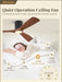 52" Ceiling Fans with Lights and Remote Control,Modern Flush Mount Ceiling Fan with 3 LED Colors,Outdoor Low Profile Ceiling Fans with 6-Speeds Timer DC Motor for Bedroom Living Room Patio