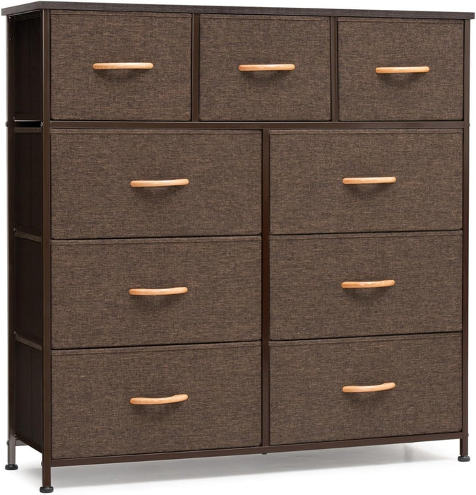 9-Drawer Brown Dresser for Large Storage Space