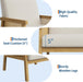 Beige Rattan Accent Chair With Upholstered Backrest