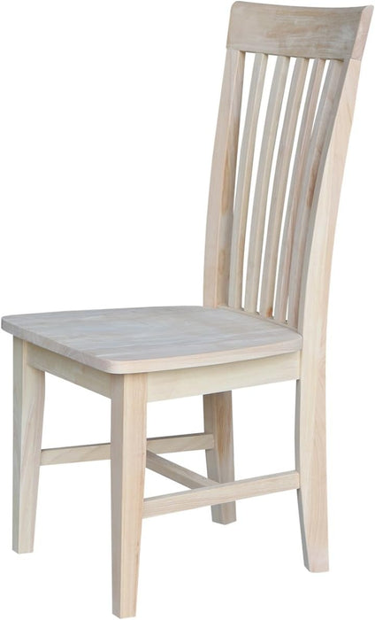 Set of 2 Tall Mission Dining Chairs Solid Parawood Sturdy and Long-Lasting, 18.1"W X 22.05"D X 40.16"H, Unfinished