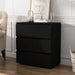3 Drawer Dresser for Bedroom, Modern Chest of Drawers, Wooden Closet Storage Dresser Tower for Living Room, Black