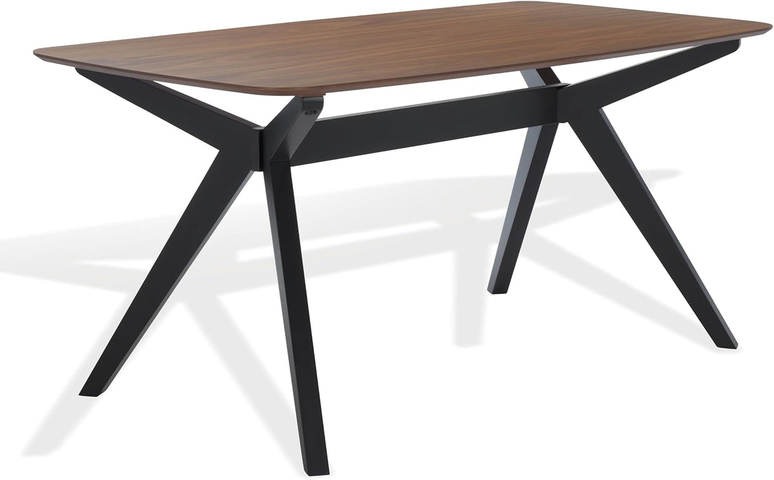 SAFAVIEH Couture Collection - Divya Walnut & Black Rectangle Wood Dining Table, Modern Two-Tone Design, Seats up to 6 (SFV6711A)