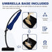 Outdoor Large round Aluminum Offset Umbrella, Heavy Duty Offset Umbrella with 360°Rotation, Offset Patio Cantilever Umbrellas with Base Included