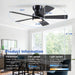 46 Inches Black Ceiling Fan With IntegratedLEDLighting