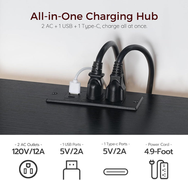 Farmhouse Floating TV Stand with Power Outlet, Wall Mounted Entertainment Center with Doors, Floating Media Console Cabinet with Storage, for Living Room, Bedroom, Black TVBK401E01