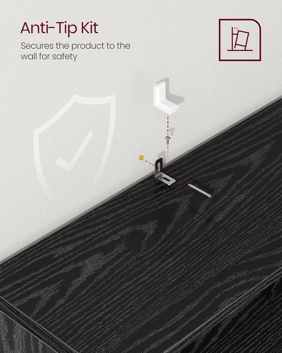 Custos Collection - Bookshelf, 3-Tier Bookcase, Book Shelf, Open Storage Shelf, 9.4 X 31.5 X 32 Inches, for Living Room, Home Office, Dinning Room, Ebony Black ULBC173T56